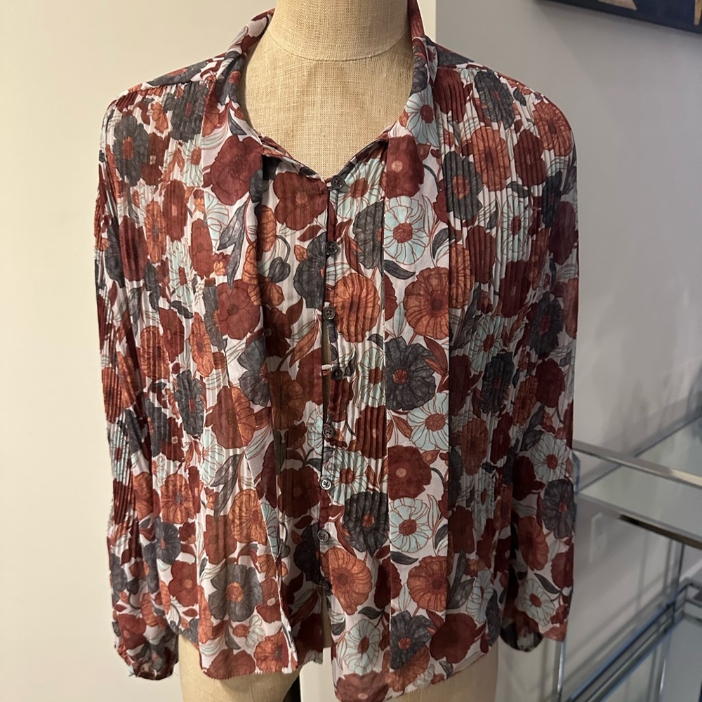 Wilfred Pleated Blouse Size Medium